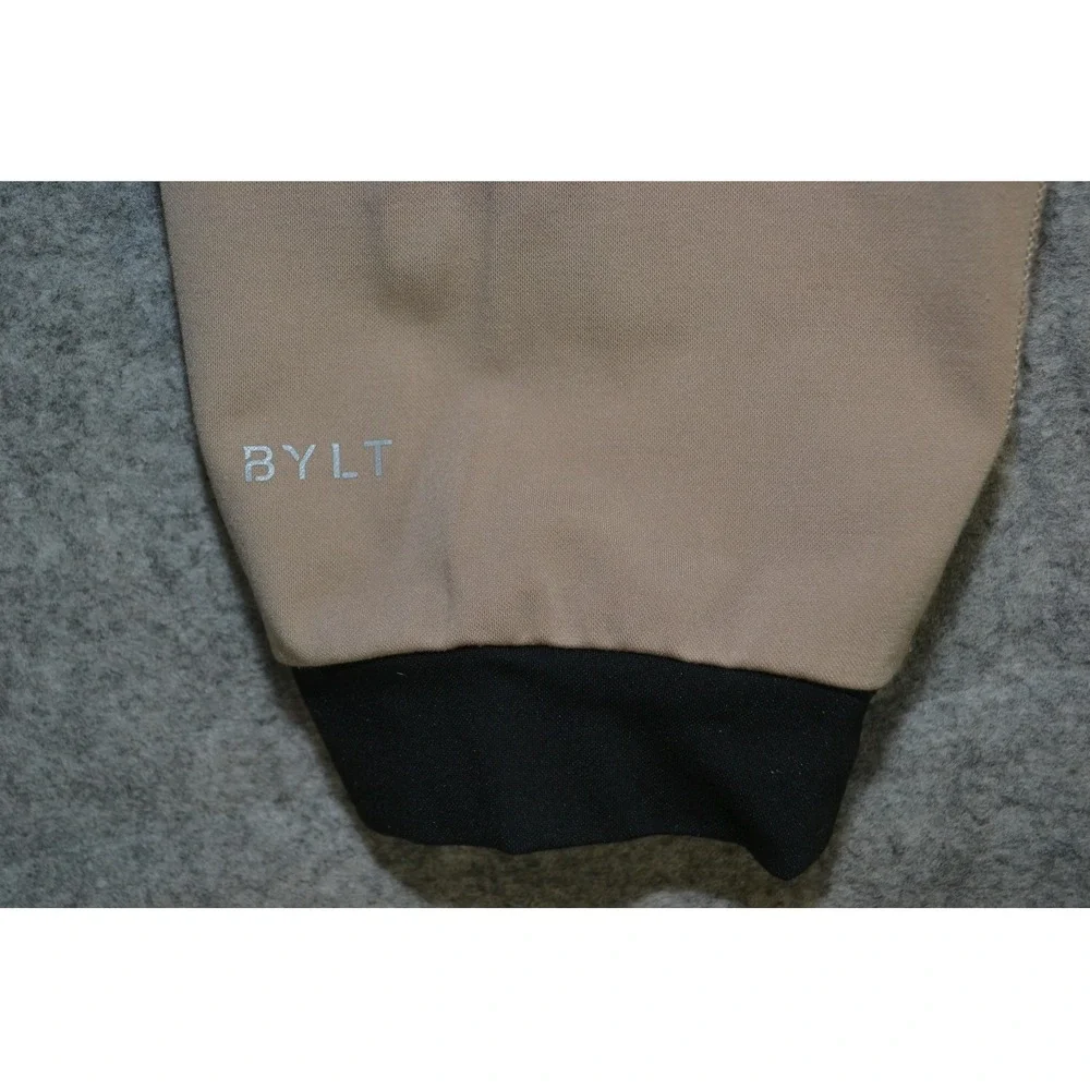 BYLT Premium Jogger Pants Mens XL Khaki Tan Zip Pocket‎ Drawstring Tapered Cuff